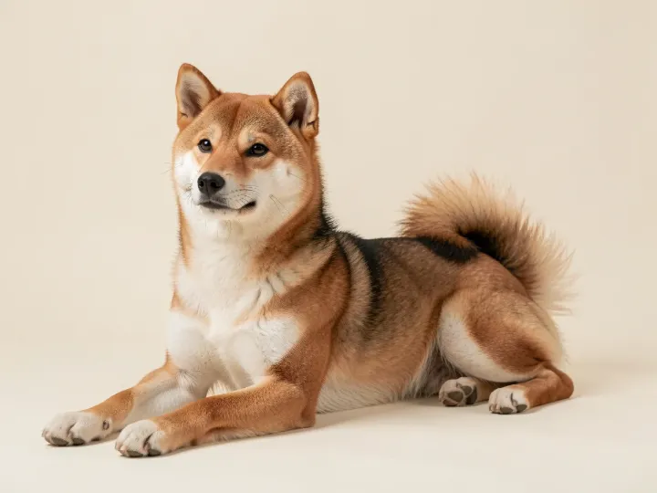Shiba liegend, KI-generiertes Bild
