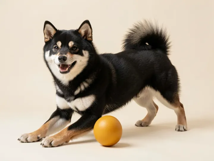 Shiba spielend, KI-generiertes Bild