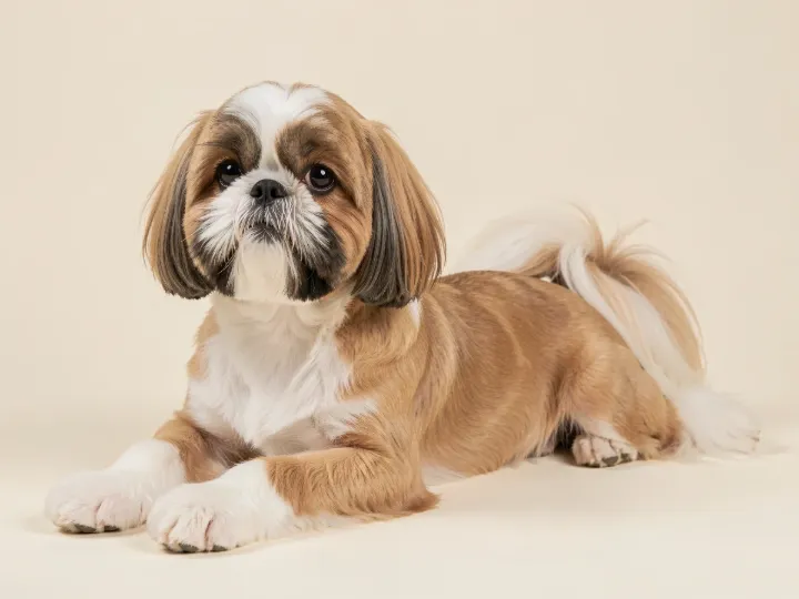 Shih Tzu liegend, KI-generiertes Bild