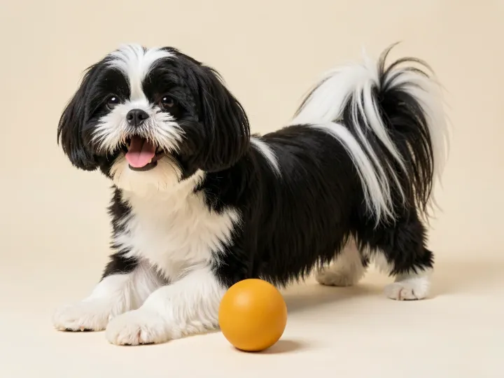 Shih Tzu spielend, KI-generiertes Bild