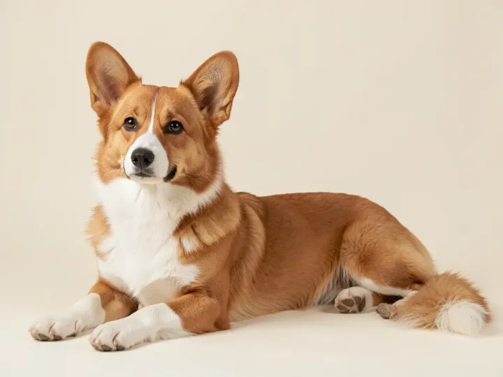 Welsh Corgi Cardigan liegend, KI-generiertes Bild
