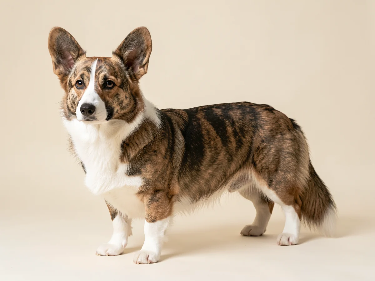 Welsh Corgi Cardigan stehend, KI-generiertes Bild