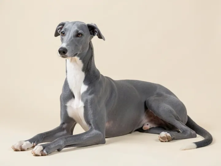 Whippet liegend, KI-generiertes Bild
