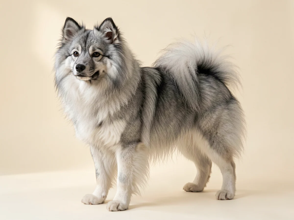 Wolfsspitz stehend, KI-generiertes Bild