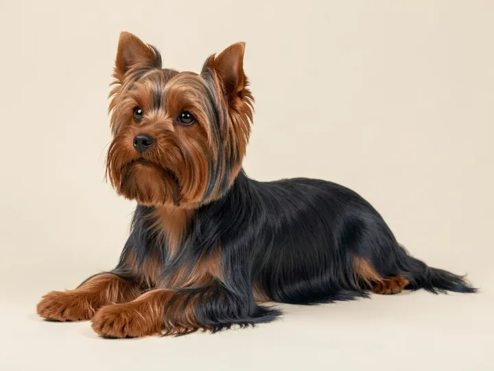 Yorkshire Terrier liegend, KI-generiertes Bild
