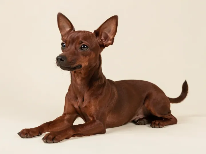 Zwergpinscher liegend, KI-generiertes Bild